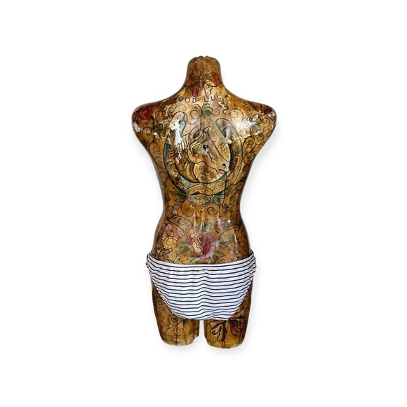 Victoria's Secret swim bikini bottom XL summer black white striped - Picture 3 of 7